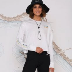 Salty Crew Womens Alpha Gradient White L/S Crop