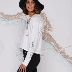 Salty Crew Womens Alpha Gradient White L/S Crop