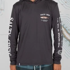 Salty Crew Bruce Boys Grey Hooded Sunshirt Youth