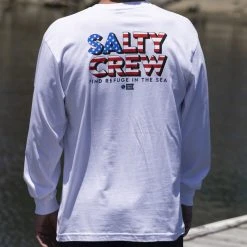 Salty Crew Mens Stars And Stripes White L/S Premium Tee