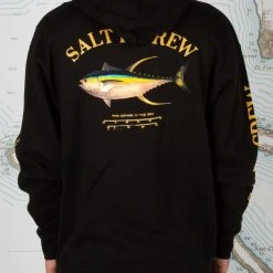 Salty Crew Mens Ahi Mount Black Hood Fleece