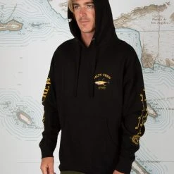 Salty Crew Mens Ahi Mount Black Hood Fleece