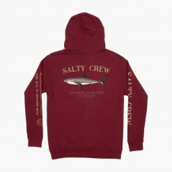 Salty Crew Youth Bruce Boys Burgundy Hood Fleece