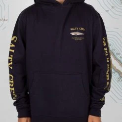 Salty Crew Bruce Boys Navy Hood Fleece Youth