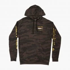 Salty Crew Mens Bruce Black Camo Hood Fleece