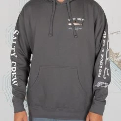Salty Crew Mens Bruce Charcoal Hood Fleece