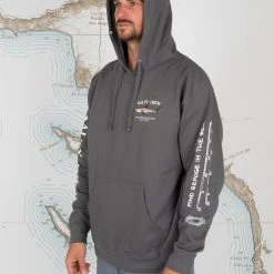 Salty Crew Mens Bruce Charcoal Hood Fleece