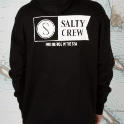 Salty Crew Alpha Black Hood Fleece Mens
