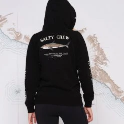 Salty Crew Bruce Black Zip Hoody Womens