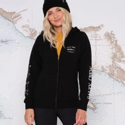 Salty Crew Bruce Black Zip Hoody Womens