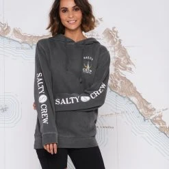 Salty Crew Tailed Faded Black Boyfriend Hoody