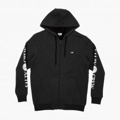 Salty Crew Mens Refuge Sherpa Black Heather Zip Fleece