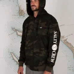 Salty Crew Refuge Sherpa Camo Zip Fleece
