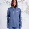 Salty Crew Womens Fly Drop Harbor Blue Boyfriend Hoody