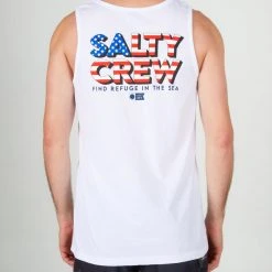 Salty Crew Mens Stars And Stripes White Tank
