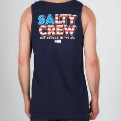 Salty Crew Stars And Stripes Navy Tank Mens