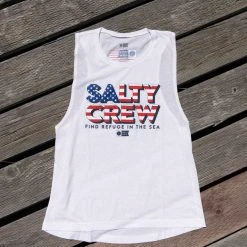 Salty Crew Stars And Stripes White Womens Muscle Tank