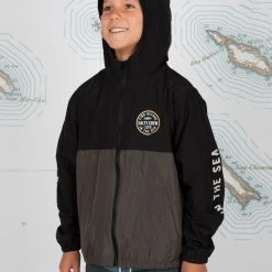 Salty Crew Twin Fin Boys Black/Grey Windbreaker Youth