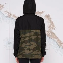 Salty Crew Alpha Black Camo Windbreaker