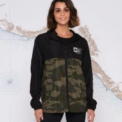 Salty Crew Alpha Black Camo Windbreaker