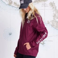 Salty Crew Womens Alpha Maroon Windbreaker