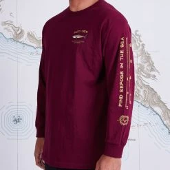 Salty Crew Bruce Burgundy L/S Standard Tee Mens