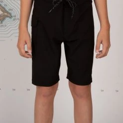 Salty Crew Youth Lowtide Boys Black Boardshorts