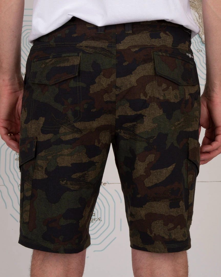 Salty Crew Mens Deep Sea II Camo Cargo Short