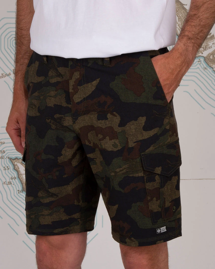 Salty Crew Mens Deep Sea II Camo Cargo Short