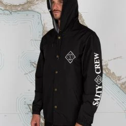 Salty Crew Mens Tippet Black Snap Jacket