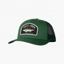 Salty Crew Mens Striper Green Retro Trucker