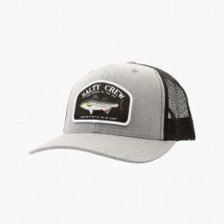 Salty Crew Striper Heather Grey/Black Retro Trucker
