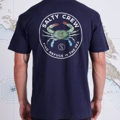 Salty Crew Blue Crabber Navy S/S Premium Tee Mens