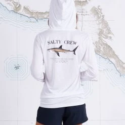 Salty Crew Womens Bruce White Hooded Sunshirt