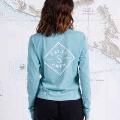 Salty Crew Tippet Dusty Turq L/S Skimmer Tee
