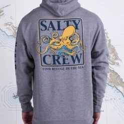 Salty Crew Mens Ink Slinger Gunmetal Hood Fleece