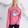 Salty Crew Paradise Deep Pink Boyfriend Crew Womens