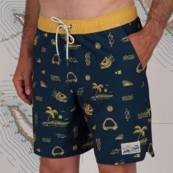 Salty Crew Island Days Navy/Gold Elastic Boardshort