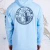 Salty Crew In Fishing We Trust Light Blue Hood Fleece Mens