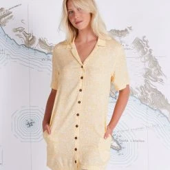 Salty Crew Seafarer Dusty Gold Dress Womens