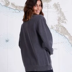 Salty Crew Paradise Faded Black Boyfriend Crew Womens