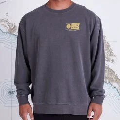 Salty Crew Alpha Crew Black Overdyed Fleece Mens