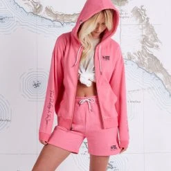 Salty Crew Alpha Deep Pink Zip Hoody