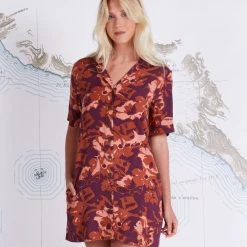 Salty Crew Womens Seafarer Wine Dress