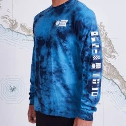 Salty Crew Mens Alpha Blue Tie Dye L/S Premium Tee