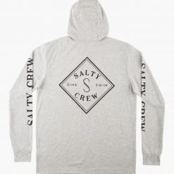 Salty Crew Tippet Athletic Heather Pocket Hood Tech Tee Mens