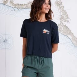 Salty Crew Toro Black Crop Boyfriend Tee