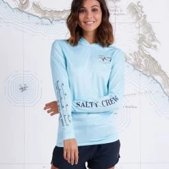 Salty Crew Bruce Pool Blue Hooded Sunshirt