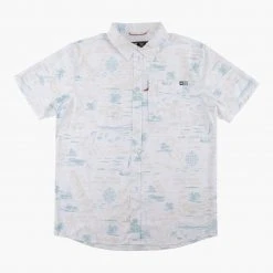 Salty Crew Pinnacle White/Blue S/S UV Woven Mens