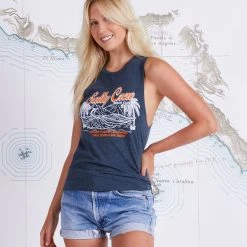 Salty Crew Tropicana Antique Denim Muscle Tank